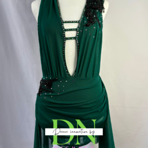 Front view of green dance costume
